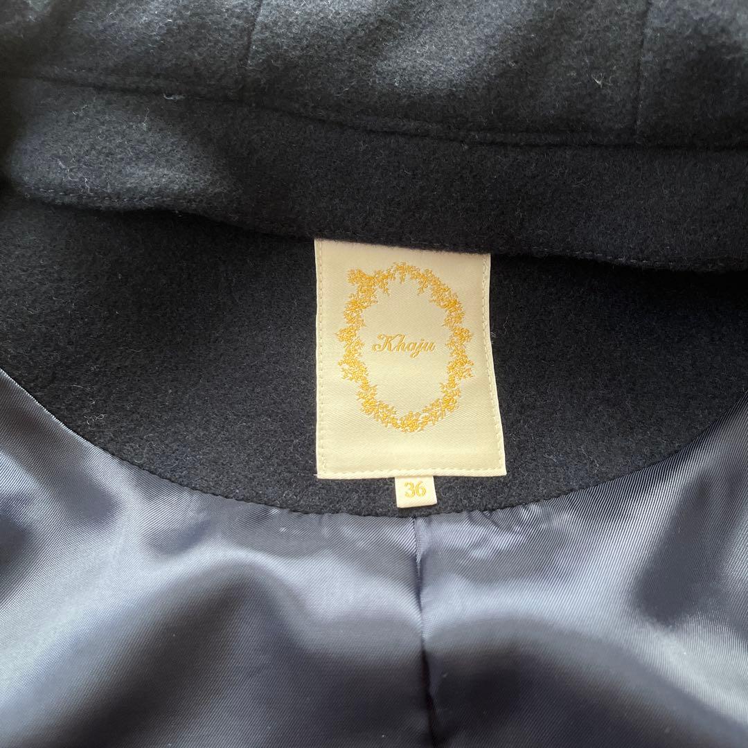 【美品】SHIPS khaju ウールコート ネイビー 36