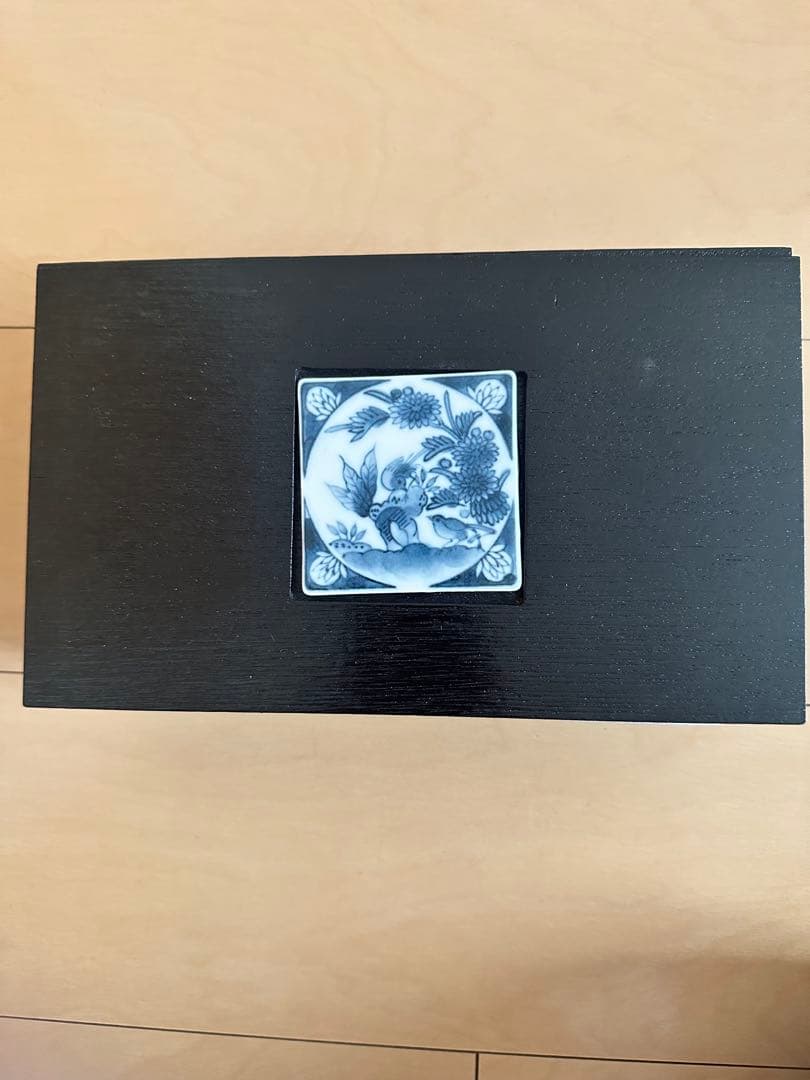 古染花鳥焼物皿(陶板付) 新品　5枚セット