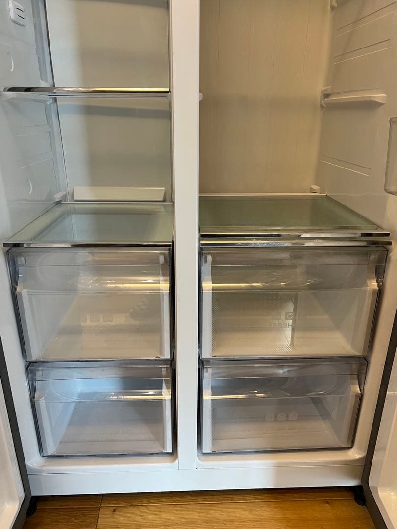 AQUA ノンフロン冷凍庫冷蔵庫AQR-SBS45H(S)2019年製　展示品