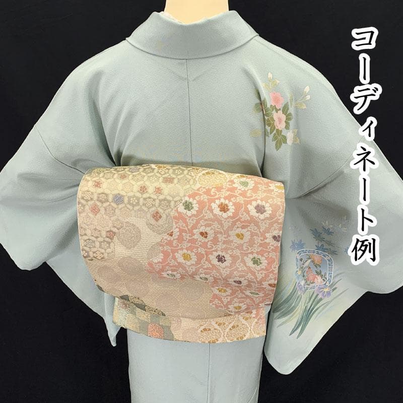 601mh94☆作家物 春峰 訪問着 友禅 落款 水色系☆しつけ付き美品 卒業式