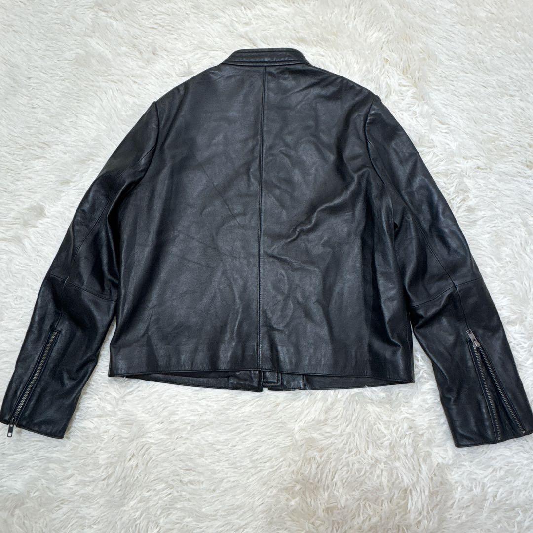 Zelal MOTOMACHI ラムレザー ライダース 15号 2XL 黒