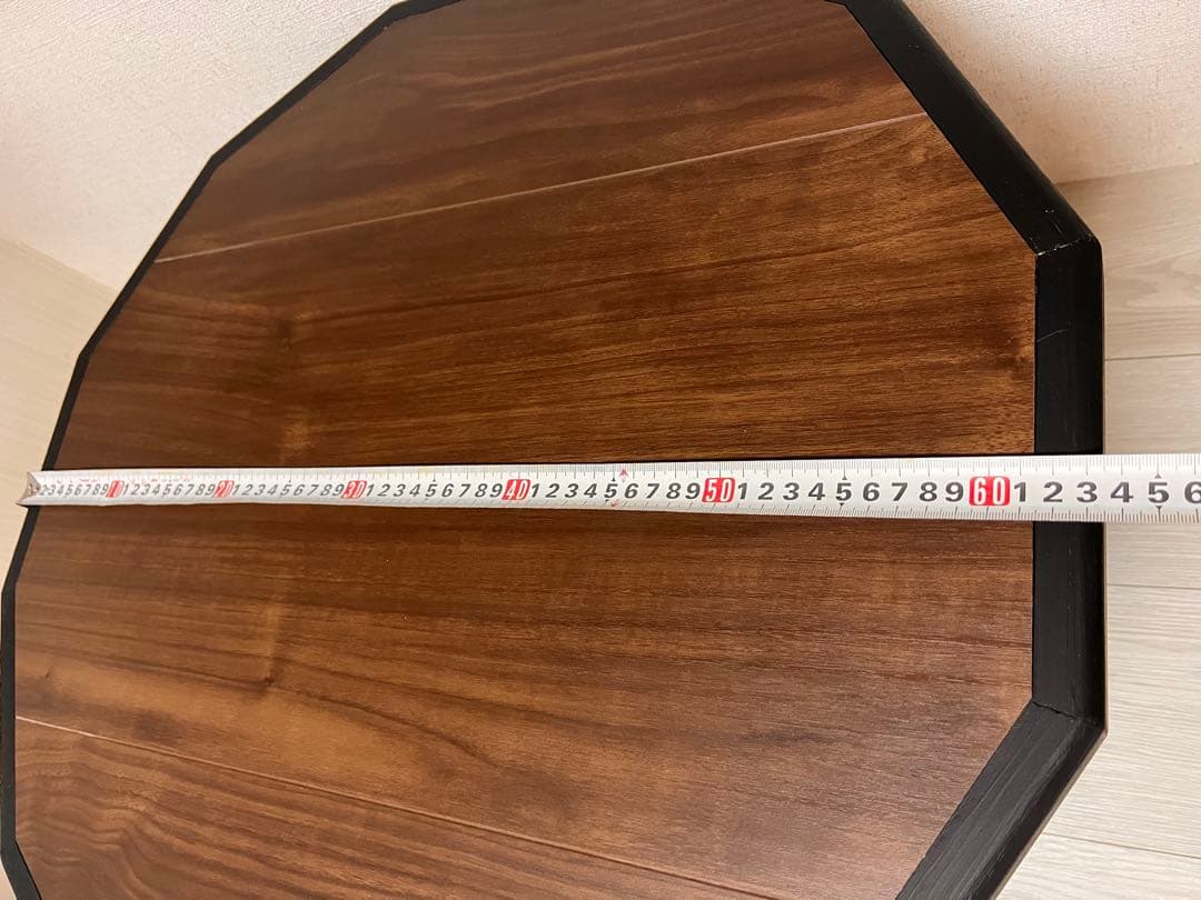 座卓・ちゃぶ台・ローテーブル 正12角形ブラウンブラックテーブル　キャンプにも♪