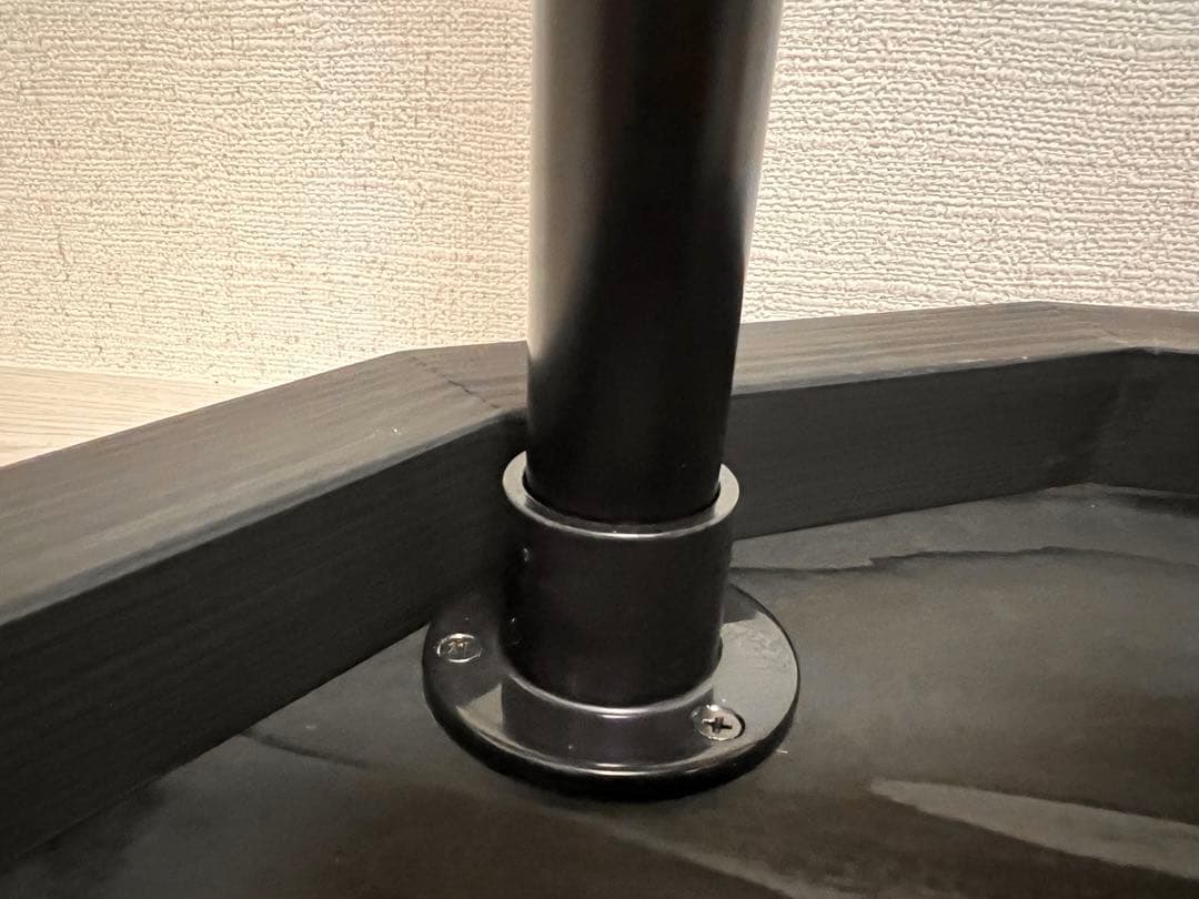 座卓・ちゃぶ台・ローテーブル 正12角形ブラウンブラックテーブル　キャンプにも♪