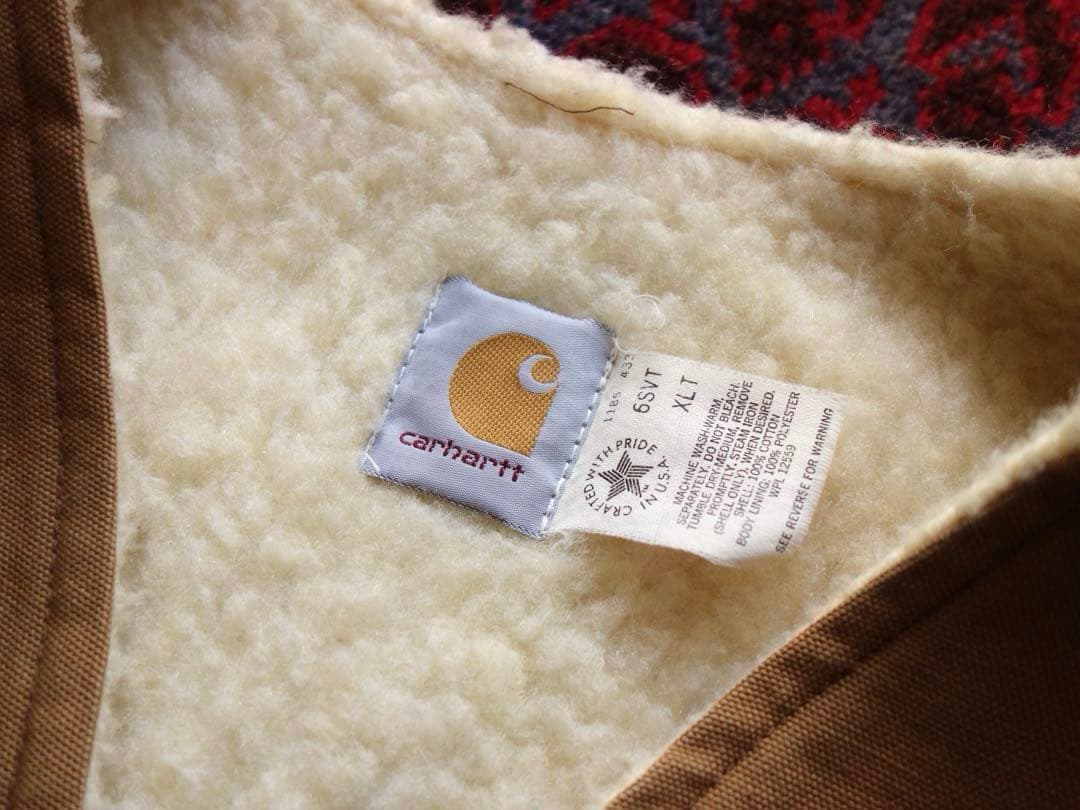 80s carhartt ダックベスト XL ボア付き カーハート　美品 USA