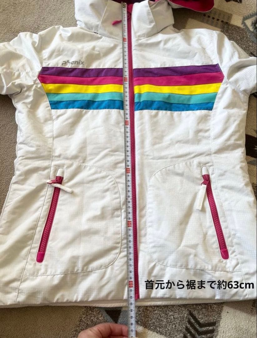 子ども用 スキーウェア ホワイト/ピンク/レインボー