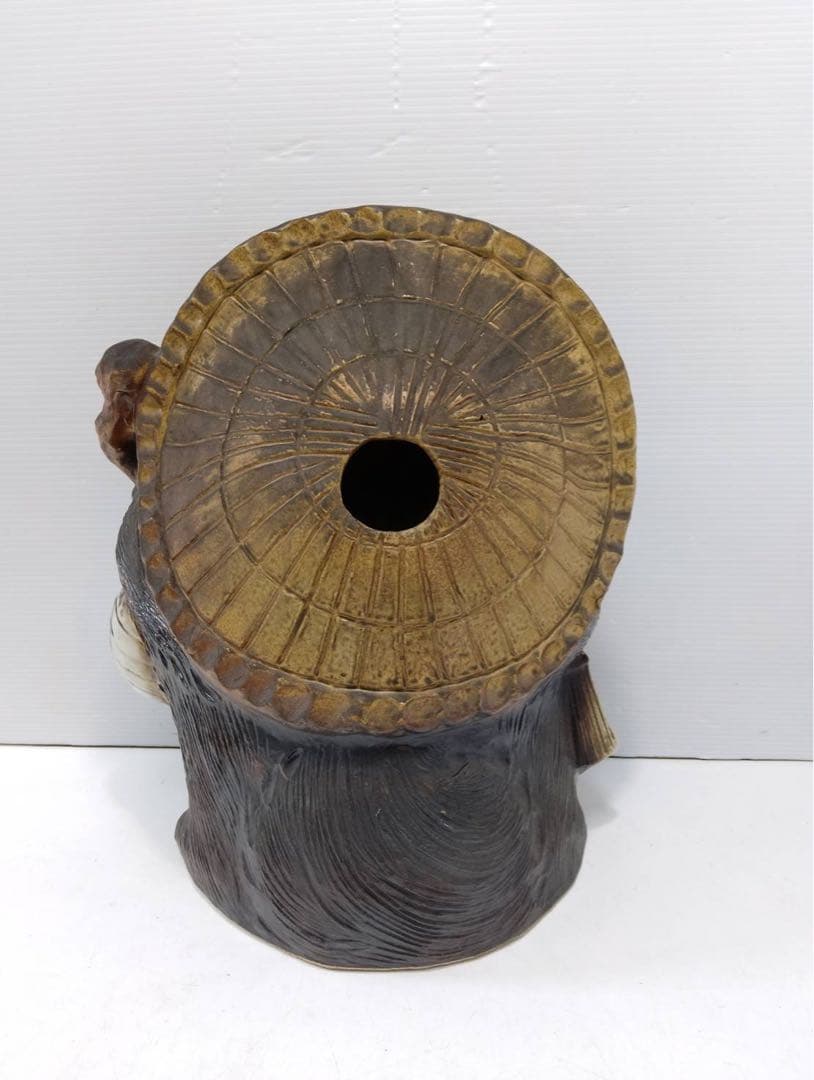 G2275【縁起物】信楽焼 たぬき 置物 商売繁盛 開運 招福 [高さ43cm