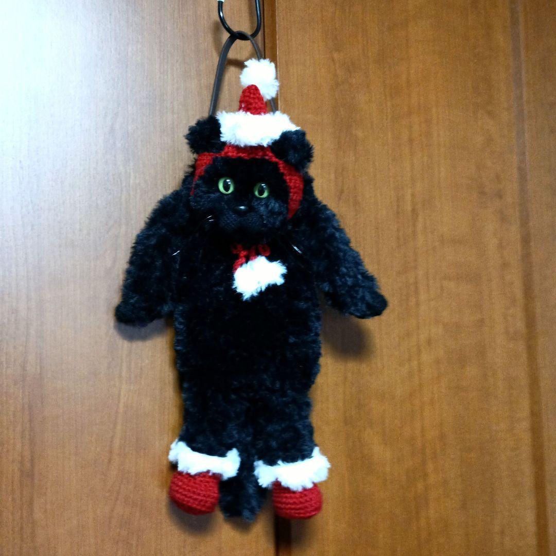 ポシェット　黒猫　スマホポーチ　あみぐるみ