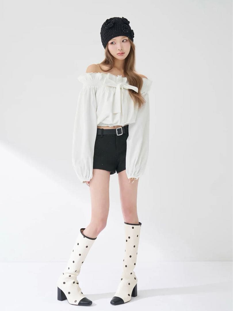 Darich バイカラードットロングブーツ ダーリッチ SS シューズ ブーツ