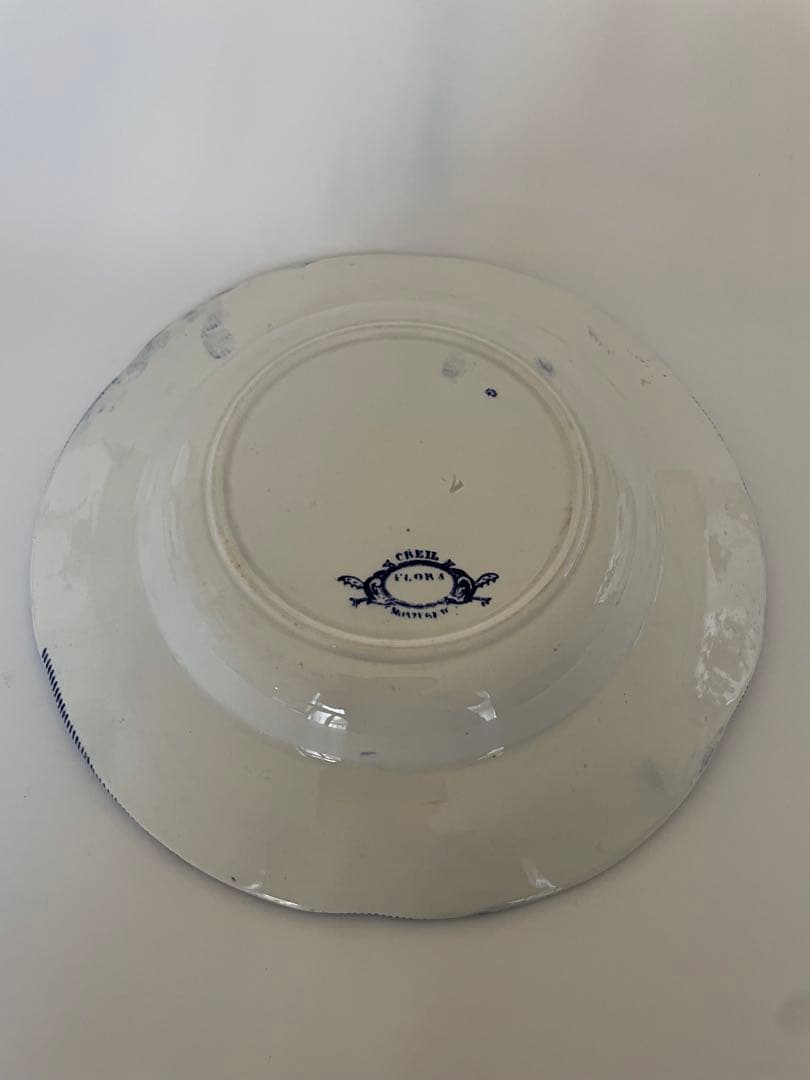 クレイユモントロー　FLORA アンティークプレート　深皿　フランス