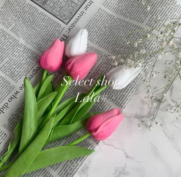 チューリップ 造花 5本セット♡花束  観葉植物 スリーズ ドライフラワー