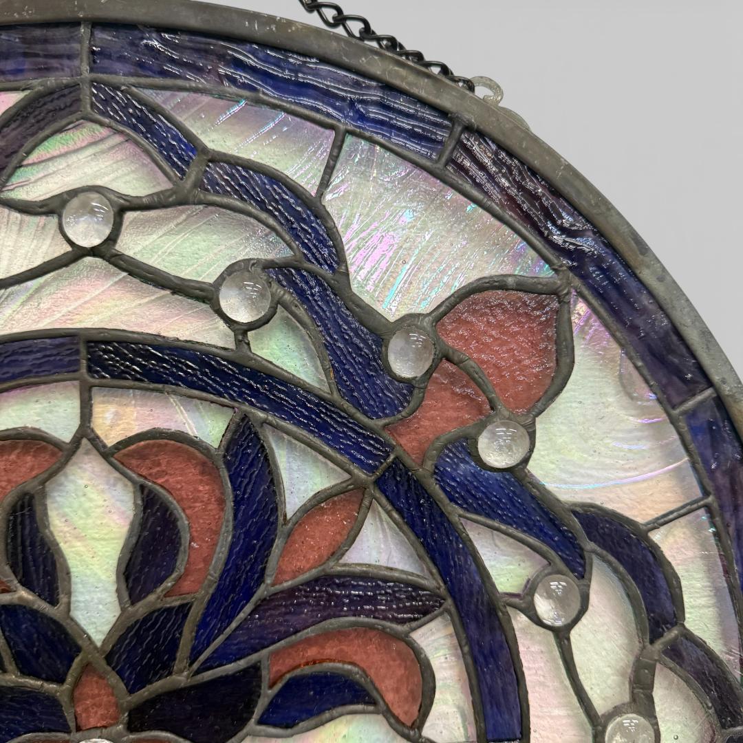 【大型45cm】ヴィンテージ ステンドグラス サンキャッチャー 壁掛け