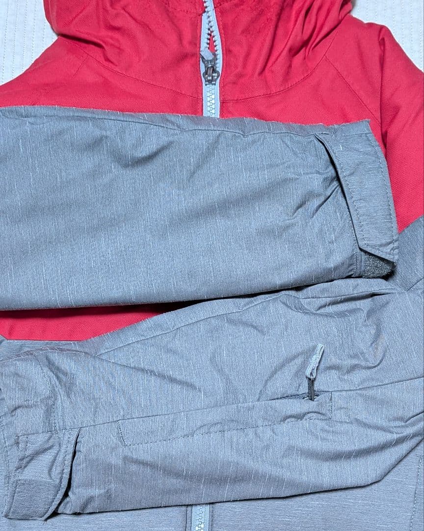 Columbia 子ども用 スノーウエア 赤/グレー スノーパンツ2枚付き