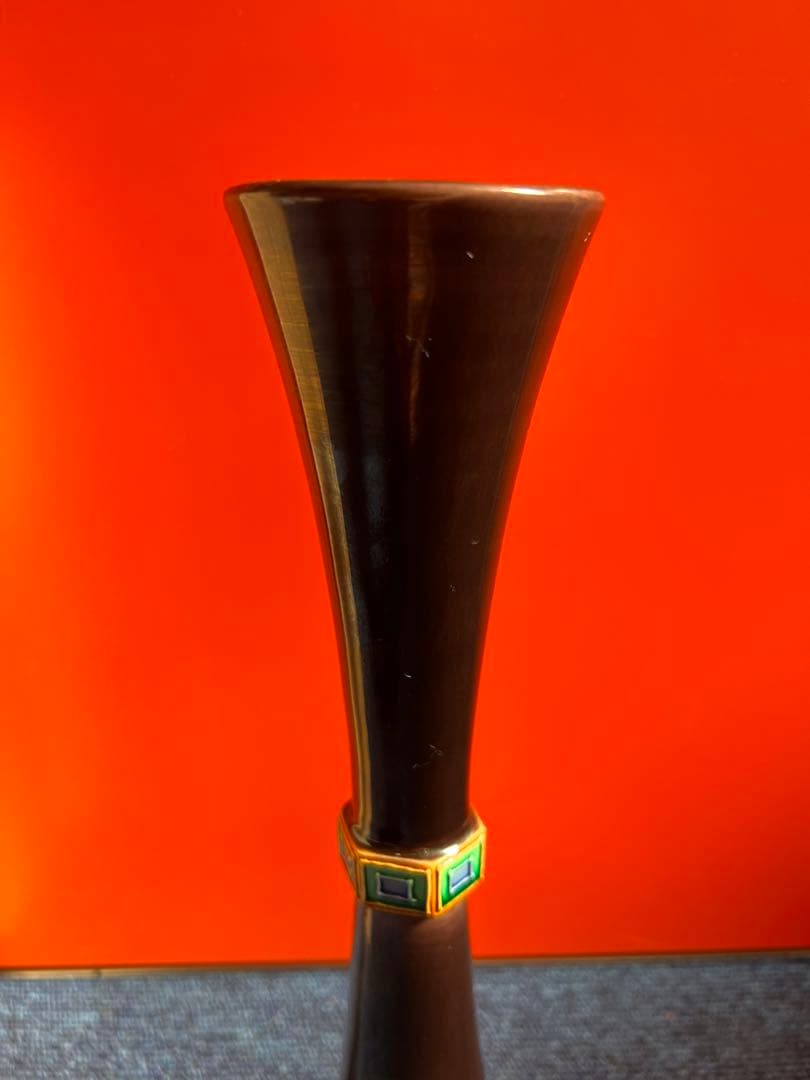 1291 紫交趾 花入 中村翠嵐 尊式花入