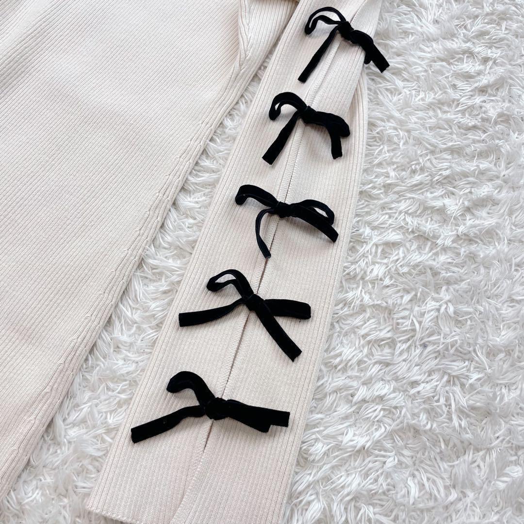 新品✨️ダーリッチ アームリボンリブニットミニワンピース　darich