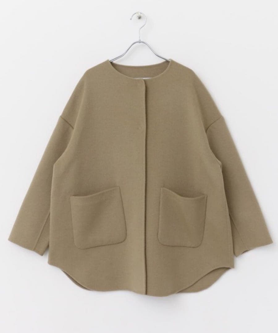 DOORS アーバンリサーチ ドアーズ　 ウールノーカラー ミドルコート