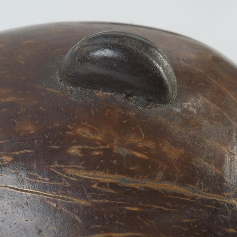 茶道具　椰子の実　内金溜　菓子器　時代箱　M　9853