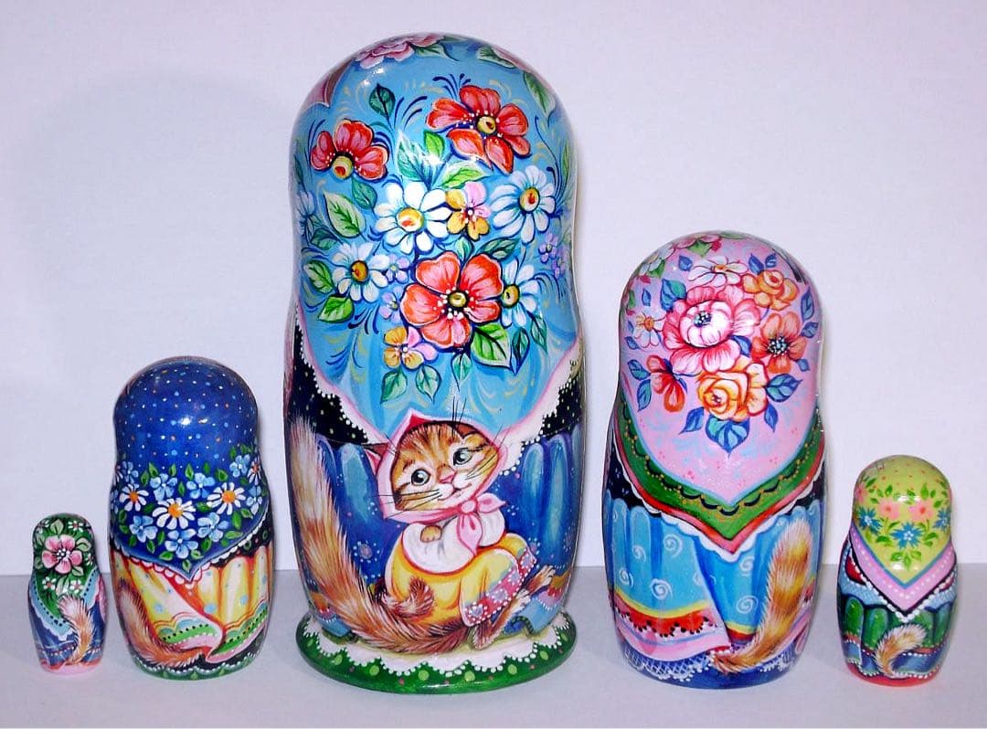 クリスマスセール♪ネコマトリョーシカ『パブロヴォ・ポサドのショールの猫』ミラ最新