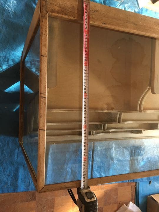 1910's 英国 アンティーク オーク材 シャツケース ガラス キャビネット