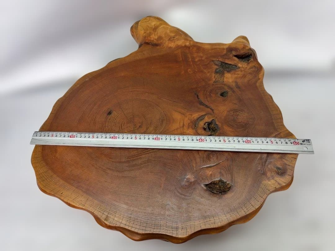 理逸作　 天然木 座卓 木製座卓 　一枚板　節あり　b008