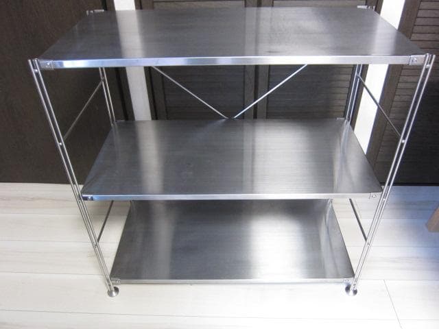 MUJI /無印良品　ステンレスユニットシェルフ3段　ステンレスバスケット×2