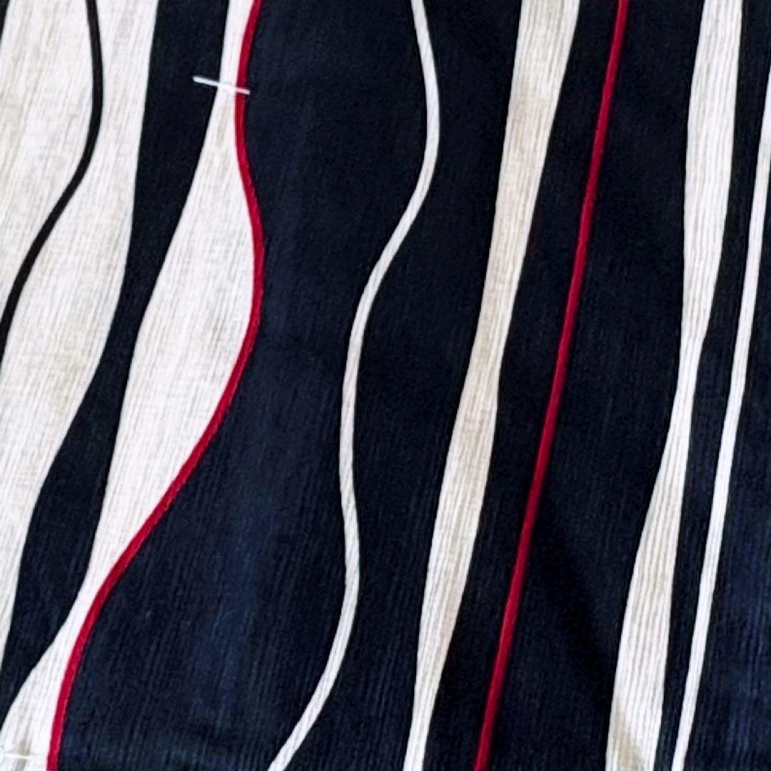 新品　生成り　黒　赤　よろけ縞　大正モダン　粋　見えない縫製　高級綿麻浴衣　単品