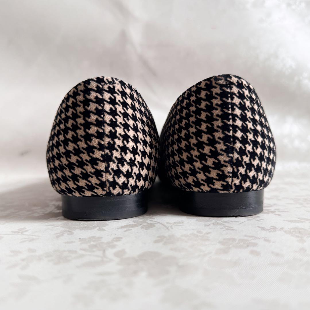 【PELLICOペリーコ】フラットパンプス 千鳥格子 バックル 36.5