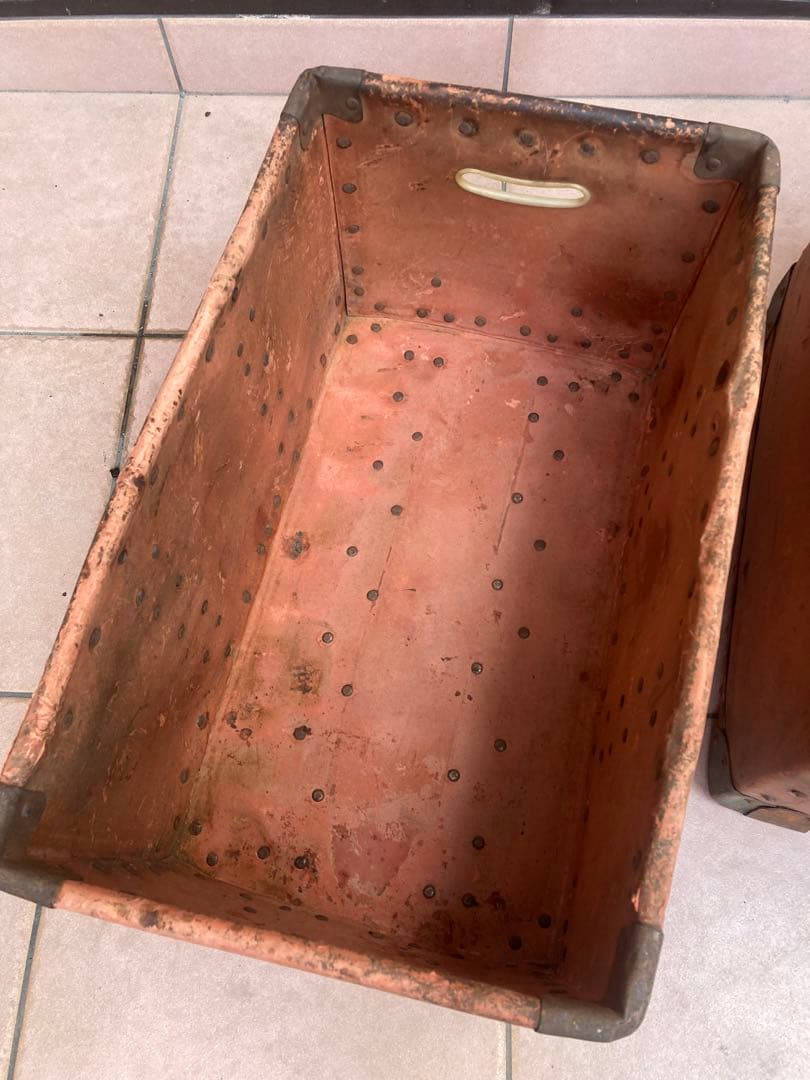 2個セット　質感抜群　ボテ箱　昭和レトロ　インテリア　キャンプ