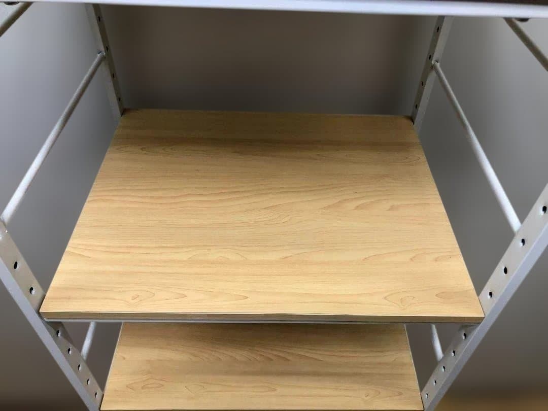 【送料無料】ラック 棚 木目調 棚板付き スチールラック 88142-4-020