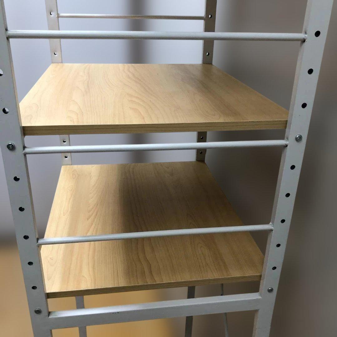 【送料無料】ラック 棚 木目調 棚板付き スチールラック 88142-4-020