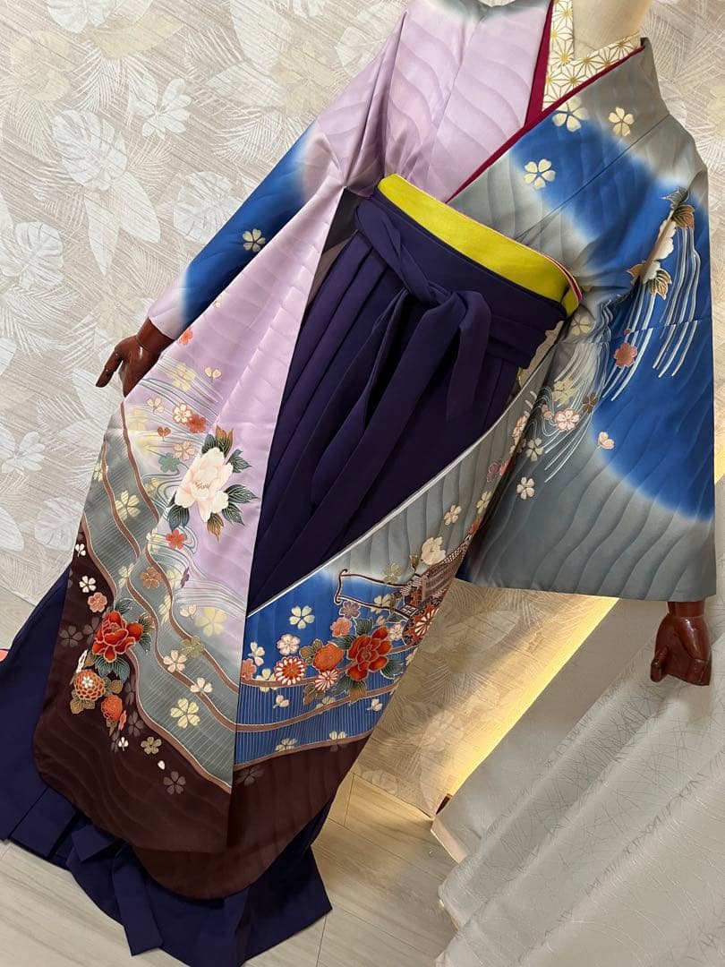 正絹振袖　袴セット　アンティーク振袖　昭和レトロ　モダン　豪華振袖　卒業式袴