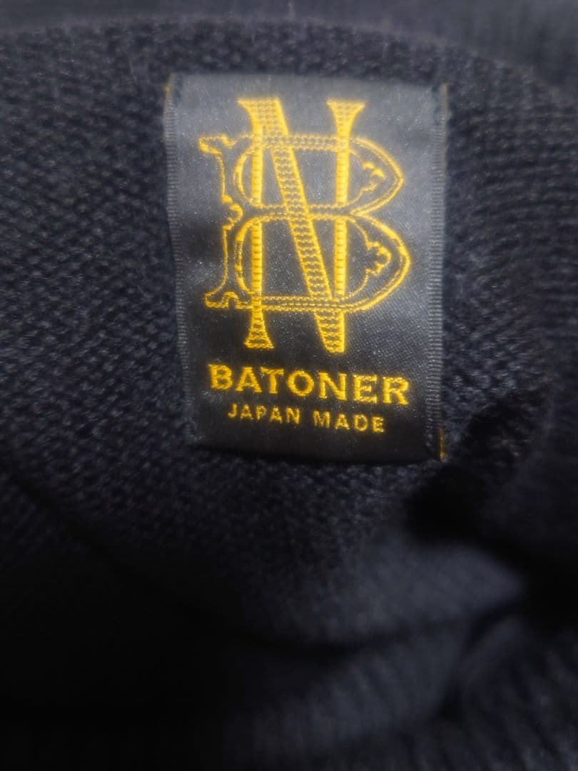 BATONER　エイジングウール　タートルネックニット　黒　日本製