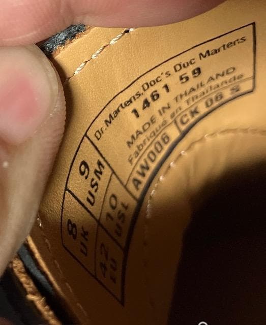 【あ】ドクターマーチン 1461 59（黒）革靴（プー156）