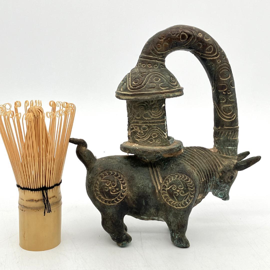 銅器牛宮灯　ヴィンテージ　ウシ　オブジェ　置物　真鍮　インテリア　アンティーク