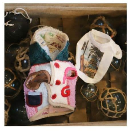 新品未使用　アトリエgg　クレイジーパッチボアベスト　ピンクベース