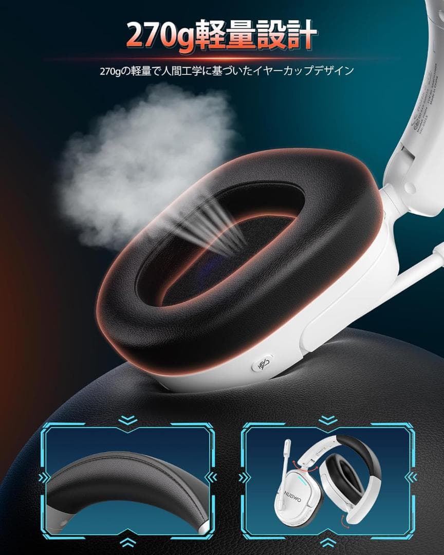 NUBWO ゲーミングヘッドセット 2.4GHz PC Switch PS5対応