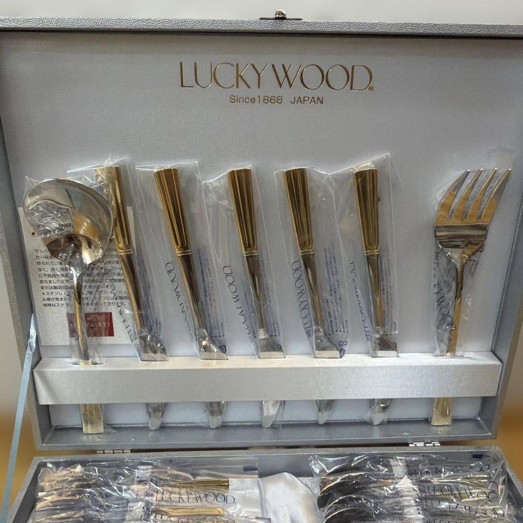 LUCKYWOOD カトラリーセット 金彩 33本