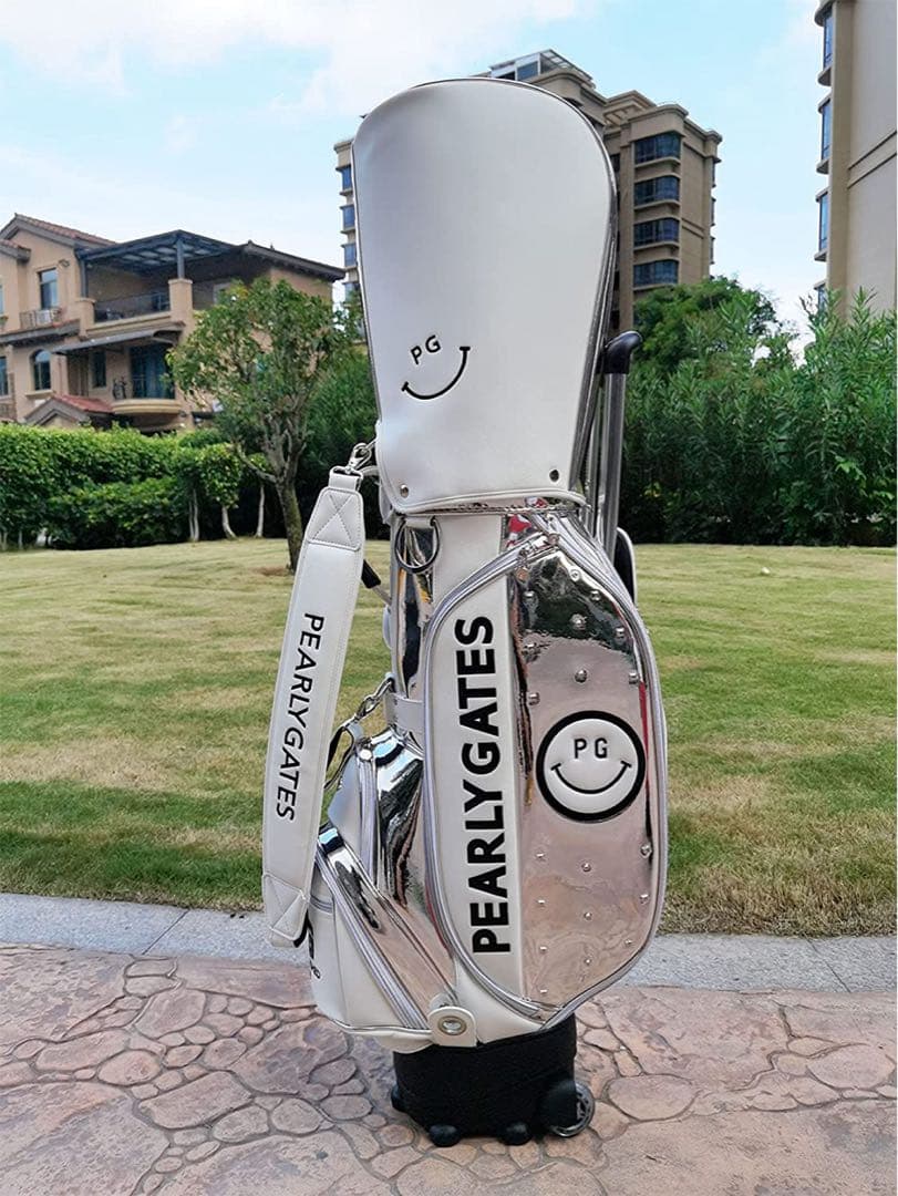 PEARLY GATES キャディバッグ シルバー/ホワイト ゴルフバッグ