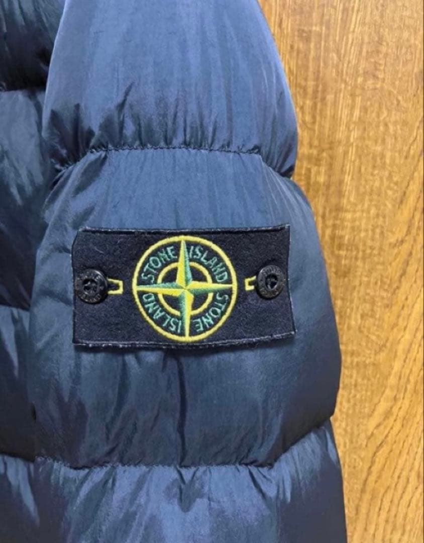 ストーンアイランド★ダウンジャケット ガーメントダイ フード ネイビー Sサイズ