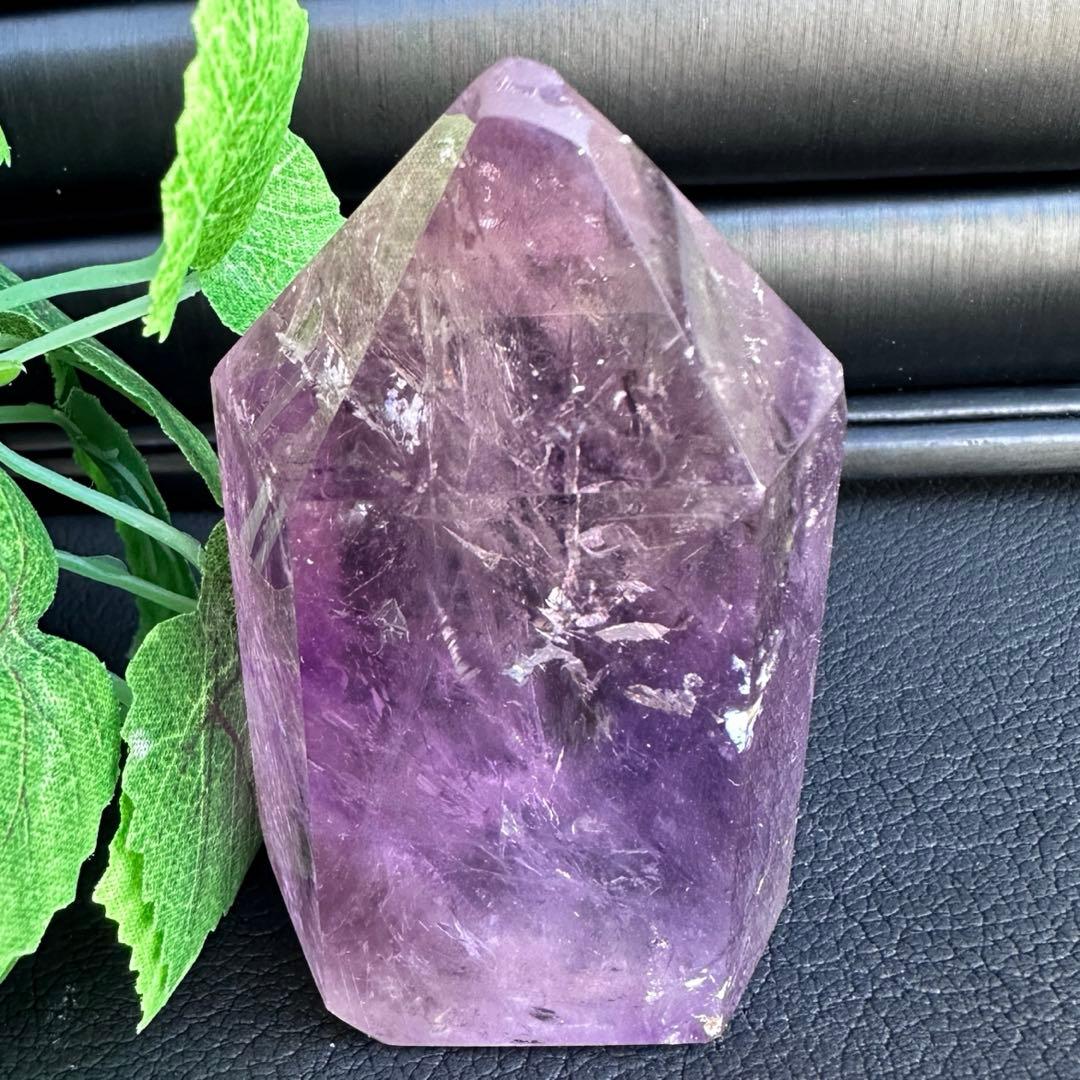 虹入り水晶☆レインボー☆アメトリン 六角柱 パワーストーン天然石 原石A1391