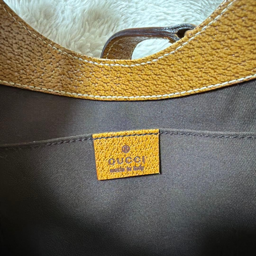 GUCCI ニュージャッキー ショルダーバッグ キャンバス レザー ベージュ