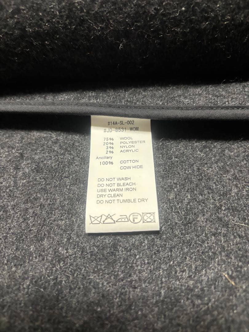 ダントン　ウールダブルコート　チャコール