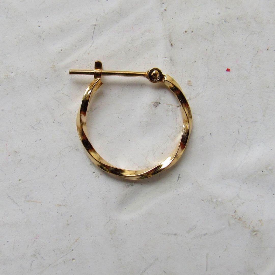 18K ピアス フープ フープピアス 片耳 片方 1個 K18 新品 本物