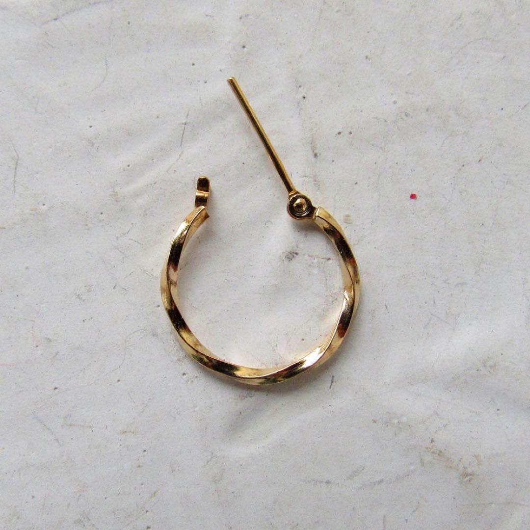 18K ピアス フープ フープピアス 片耳 片方 1個 K18 新品 本物