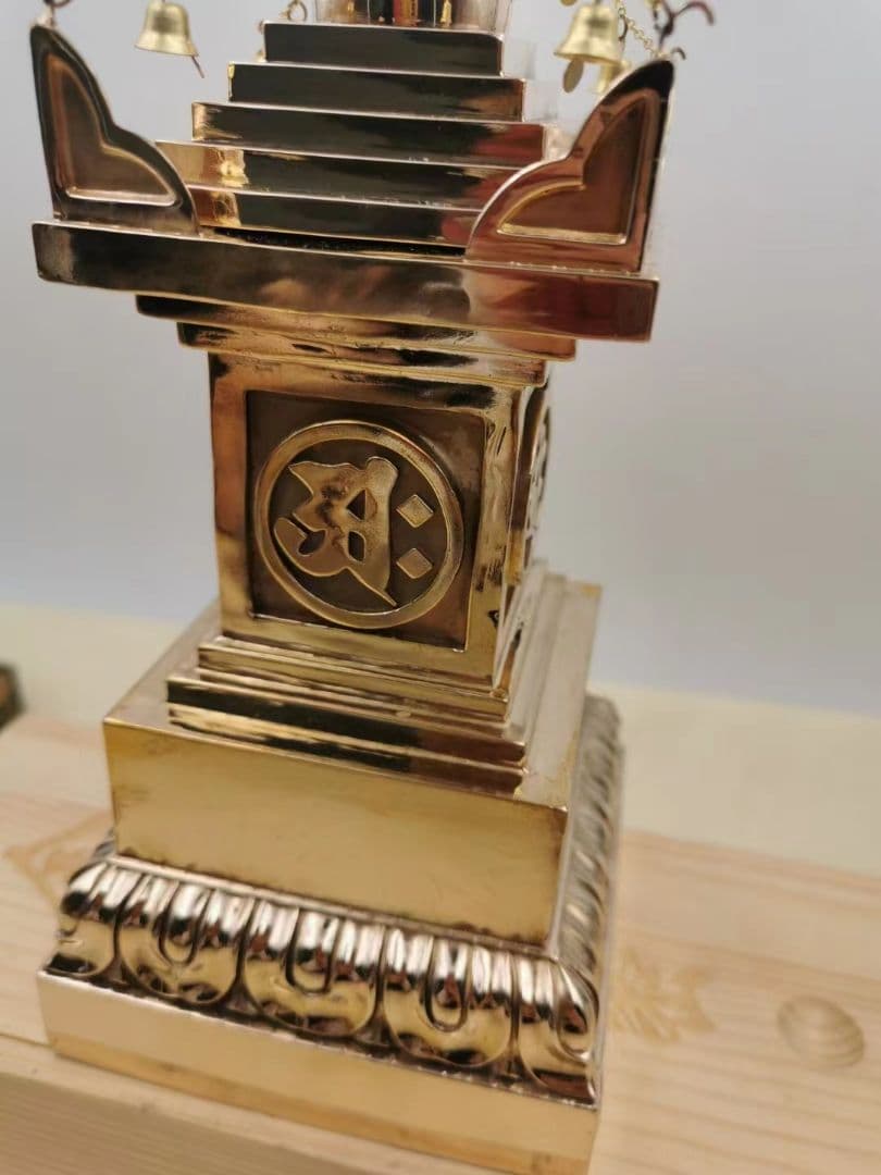 【修縁堂】バジュラ希少 チベット密教 密教法具 宝篋印塔29cm