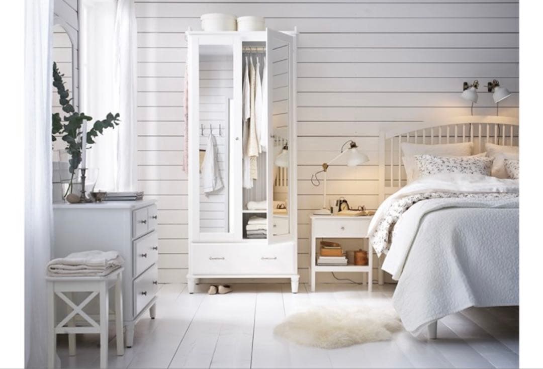 TYSEDAL ベッドフレーム ホワイト クイーンサイズ