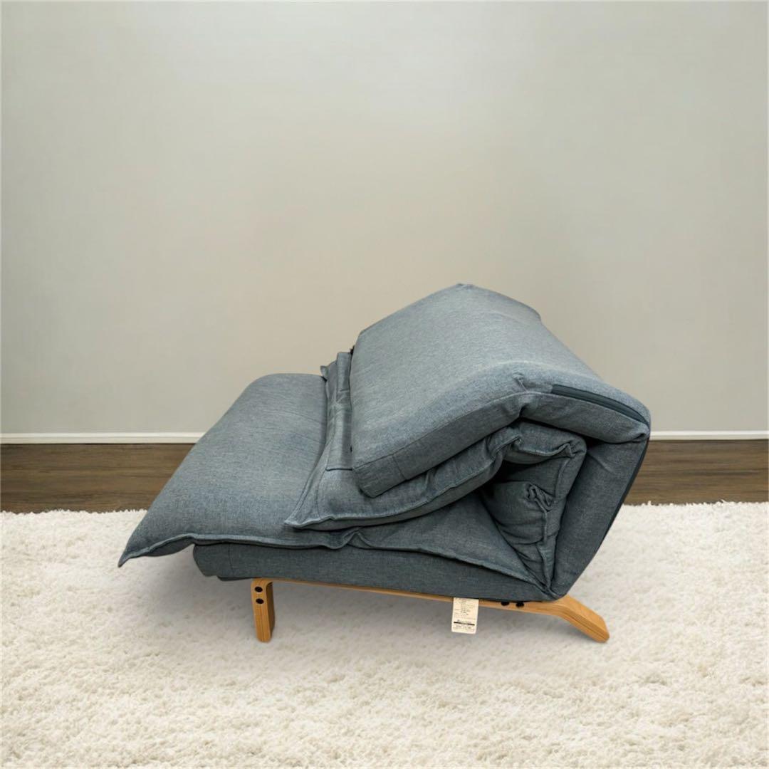 ドウシシャ ふわふわリラックスチェア 1人掛け ブルー