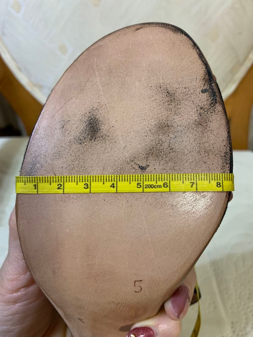 タンゴシューズ　サンダル　黒スウェード　オレンジ　オレンジヒール