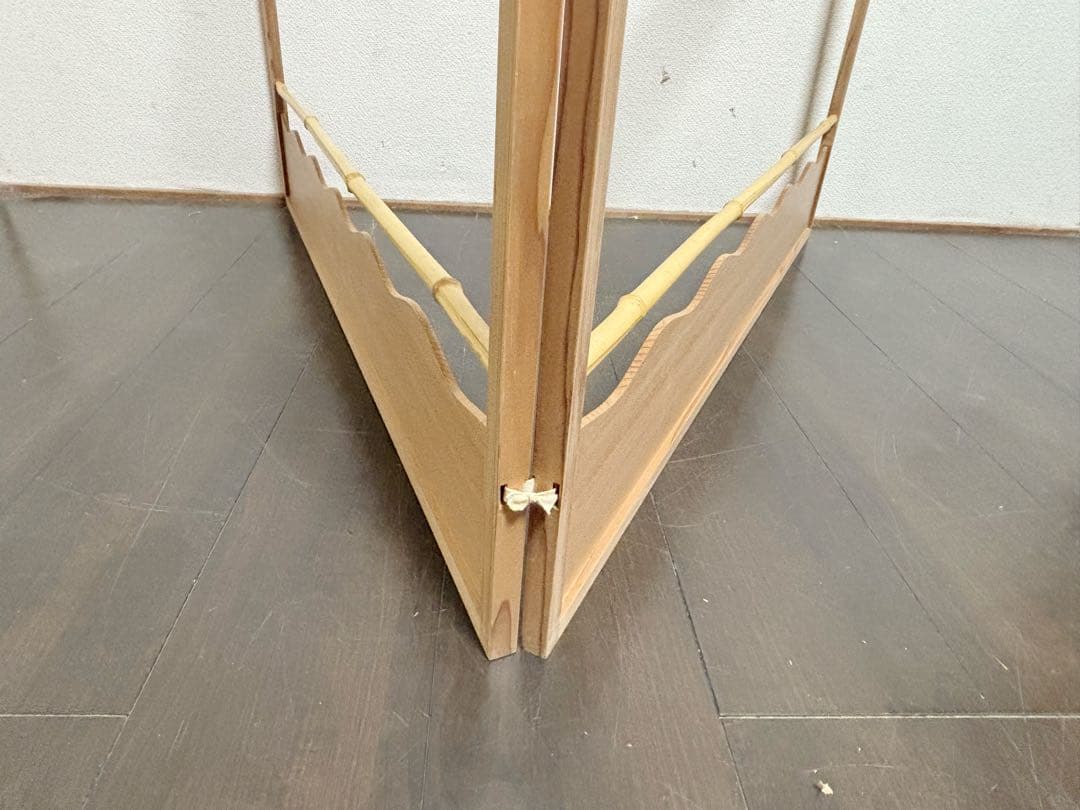 ほぼ未使用 茶道具 杉木地 四海波 上透かし 腰風風炉先屏風 花押有 ラッキー