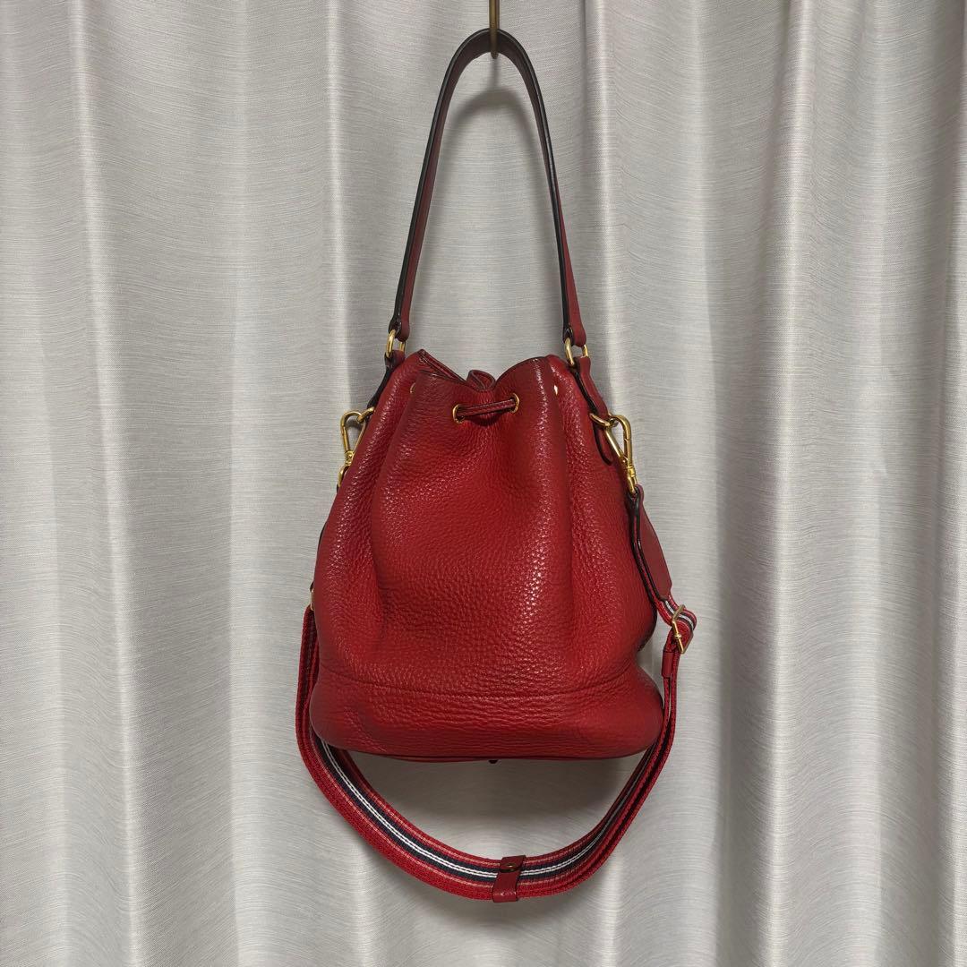 【美品】PRADAヴィッテロダイノレザーバッグ 3wayレッド2122TOKYO