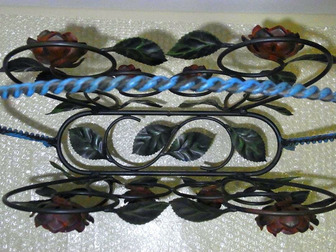 正規品 輸入雑貨 イタリア製品 ヨーロピアン ローズ アイアン マガジンラック